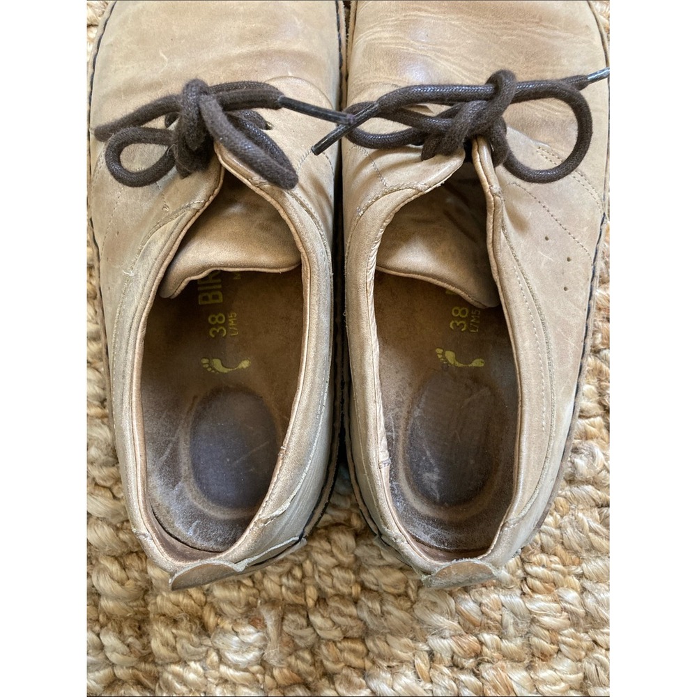 Birkenstock Womens Tan Leather Footprint Oxfords Size 38 Wide Toe Lace Up Shoes - Picture 11 of 12